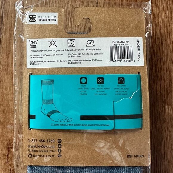 Toesox Full Toe Grip Socks Pilates Scrunch Knee Crew Low Rise Bundle Size SM - Picture 5 of 8